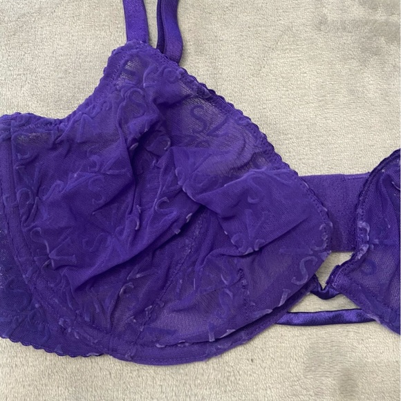 New! Victoria’s Secret Dream Angels Mesh Unlined Logo Demi Bra 10361 - Picture 4 of 7